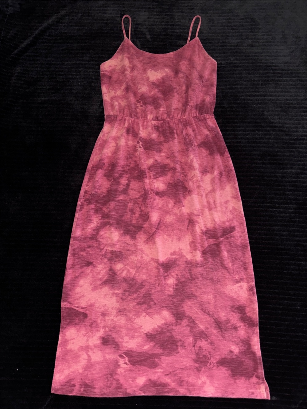 Old Navy Sz S Shades of Pink Cotton Tie-Dye Slip Midi Dress